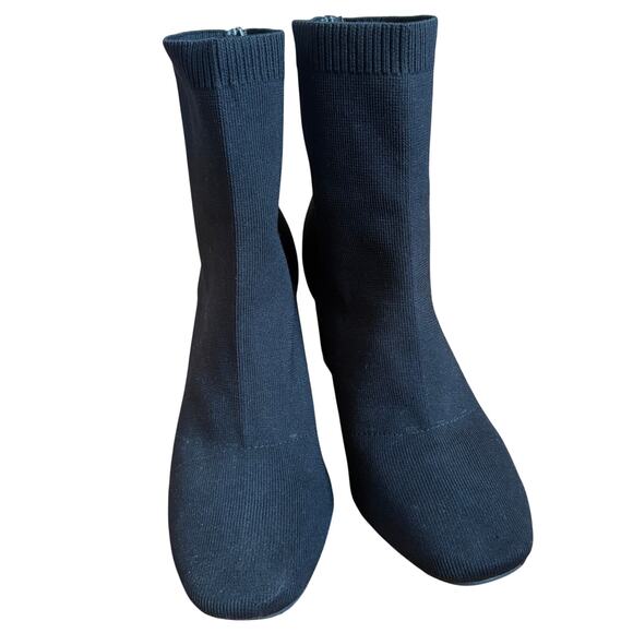 Mia Erika black textile fabric slip on ankle heeled bootie SIZE 10 - Picture 3 of 8